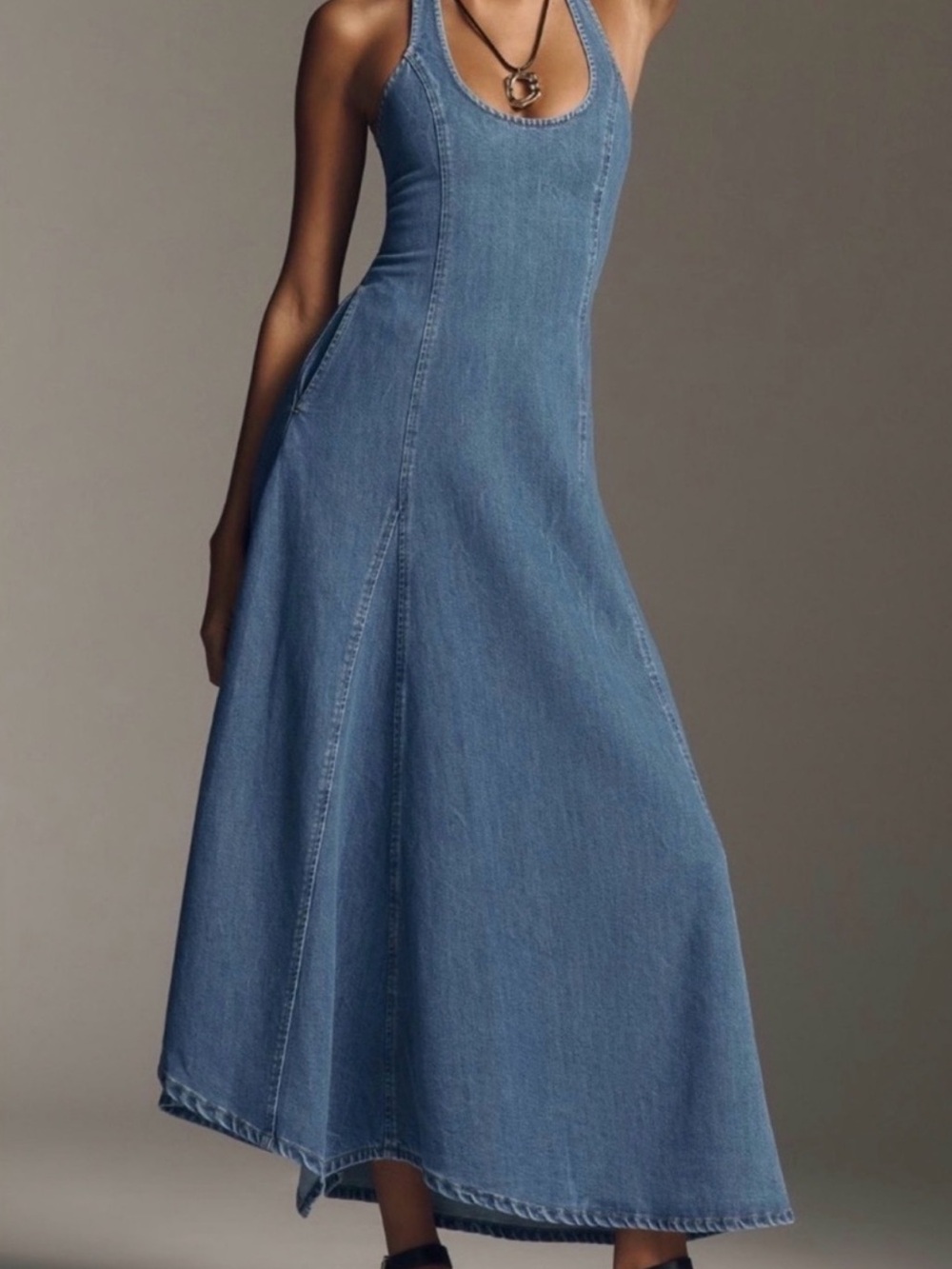 Sovere Denim Midi Dress - Blue